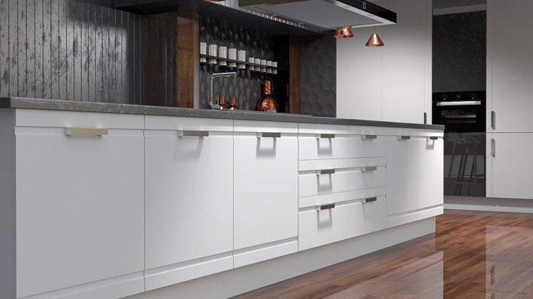 An IKEA kitchen upgraded with new premium cabinet doors and front in white colour