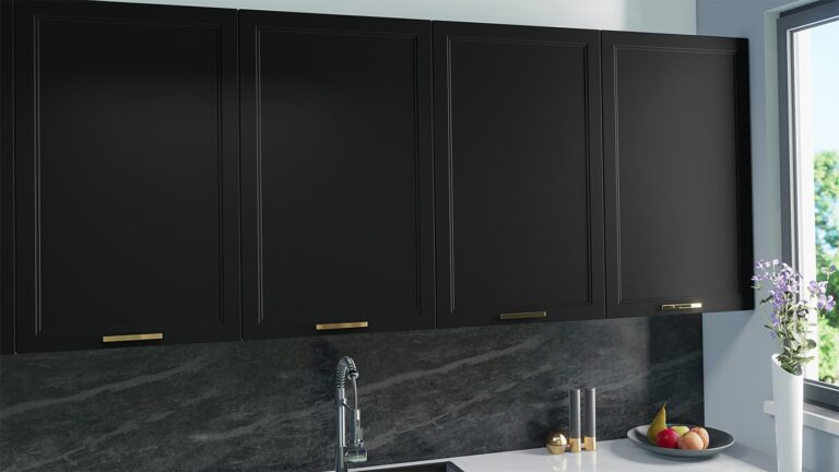 New doors for IKEA Faktum kitchen cabinets. Black Matte + Double Shaker