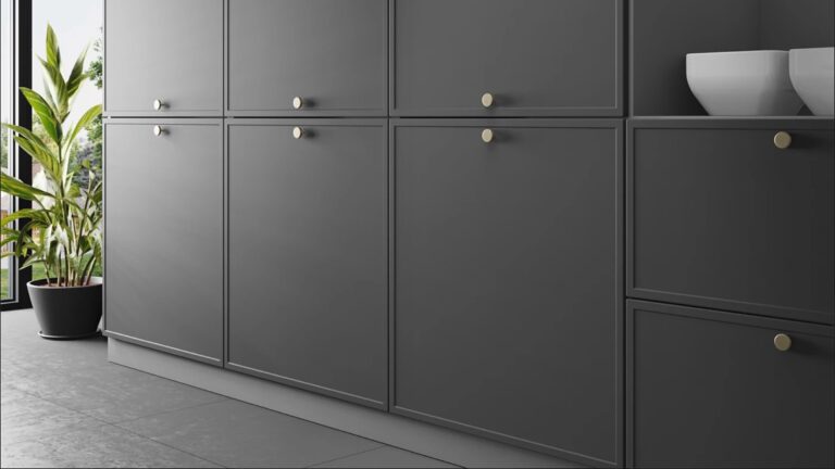 Anthracite grey IKEA cabinet fronts – detail shot PT5002