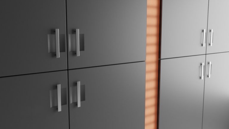 Steel grey IKEA kitchen fronts – angled detail UN5003