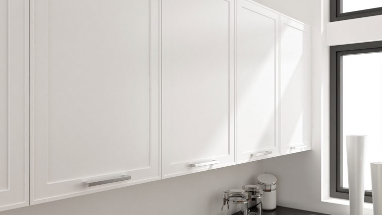 Side view of alpine white IKEA replacement fronts