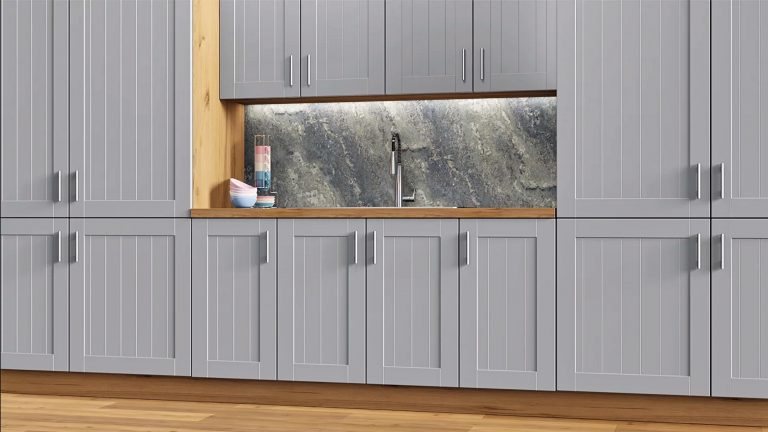 IKEA kitchen with easy grey replacement doors PT5000