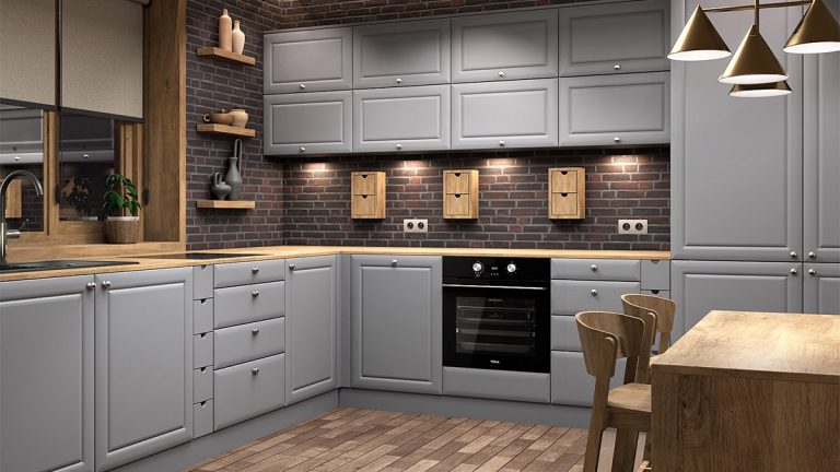 Arctic grey IKEA cabinet fronts – angled view PT5006