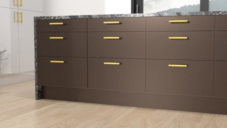 Pearl bronze shimmering IKEA replacement kitchen cabinet doors – metallic finish